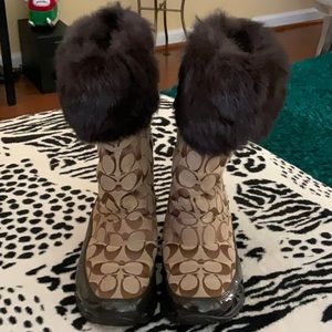 Coach Joyous Fur Cuff Winter Boots